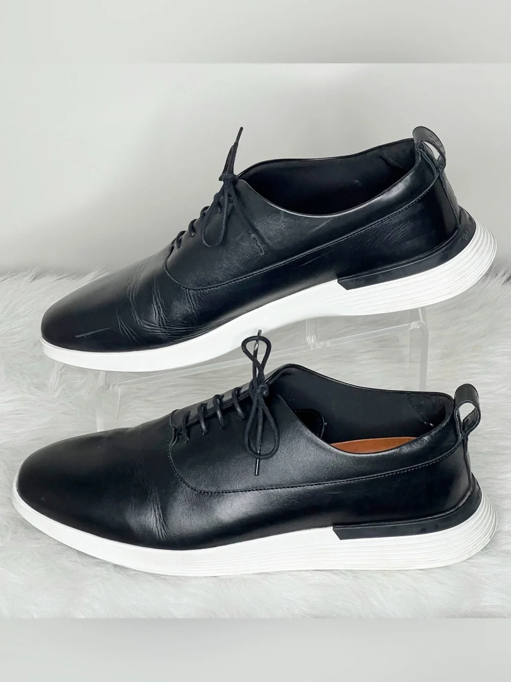 Wolf & Sheperd Crossover Black Leather Derby Shoes Size 11.5